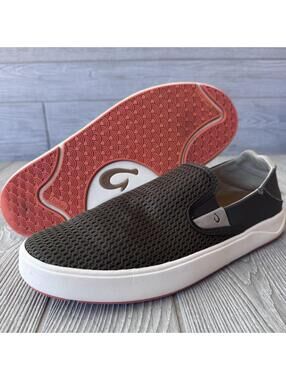 OluKai Lae‘ahi Slip On Shoes Men’s Size 10 Green Mesh Casual Comfort Sneakers